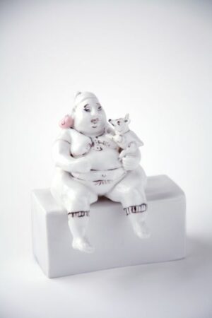 Jessica-Kobieta z pieskiem i różowym ptaszkiem