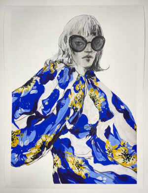 Posture Study In Blue Dress